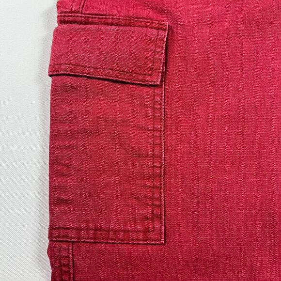 Gloria Vanderbilt Vintage High Rise Red Cotton Cargo Crop Pants Jeans Size 14 - Picture 5 of 12